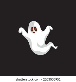 Ghost hallowen vector illustration on black background