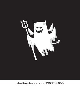 Ghost hallowen vector illustration on black background