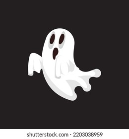 Ghost Hallowen Vector Illustration On Black Background