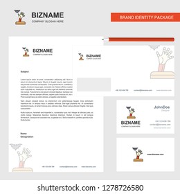 Ghost hand Business Letterhead, Envelope and visiting Card Design vector template