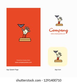 Ghost hand Company Logo App Icon and Splash Page Design. Creative Business App Design Elements