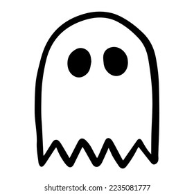 Ghost hand drawn icon design vector. 