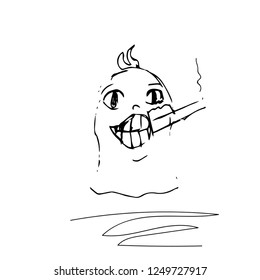 Ghost. Hand drawn. Sketch. 