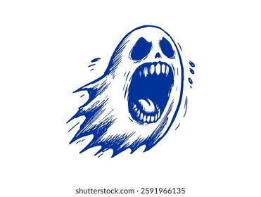 Ghost hand drawn sketch vector illustration
