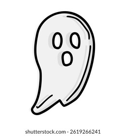 a ghost hand drawn in a white background