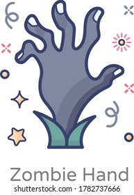 Ghost hand, flat design vector 