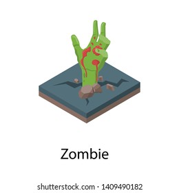 
Ghost hand icon in isometric design 
