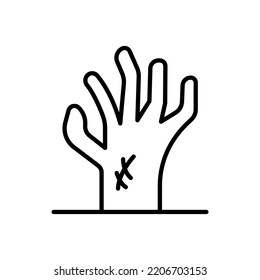 ghost hand line icon illustration. icon related to Halloween. Line icon style. Simple design editable