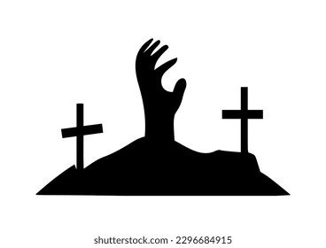 ghost hand on the cross mountain vector