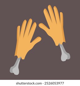 Ghost hand vector, corpse hand illustration, happy halloween vector 