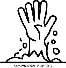 Ghost Hand Vector Icon which is suitable for commercial work and easily modify or edit it

