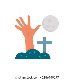 Ghost Hand vector Solid Icon Design illustration. Halloween Symbol on White background EPS 10 File