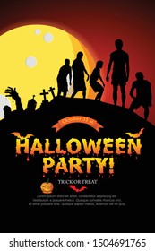 Ghost hand And Zombies appeared on the full moon night.