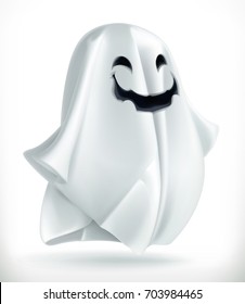 Ghost. Happy Halloween, 3d vector icon.