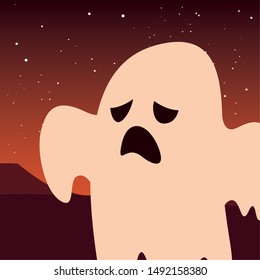 ghost happy halloween celebration design