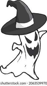 Ghost happy halloween icon vector illustrator design isolated on white background. Used in web and mobile applications. EPS 10