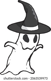 Ghost happy halloween icon vector illustrator design isolated on white background. Used in web and mobile applications. EPS 10