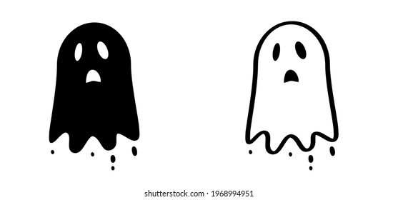 Ghost for happy halloween party. Flat vector ghosts sign. Funny cartoon spooky Horror seamless pattern. Zombie, spook 31 october fest.