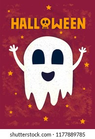 Ghost Happy Halloween Vector illustration