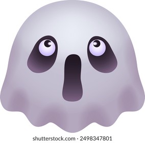 Ghost head cartoon icon. Spooky spirit face isolated on white background