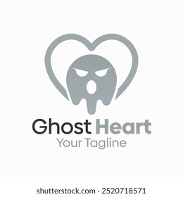 Ghost Heart Logo Design Template. Good for Business, Agency, Community and Organization