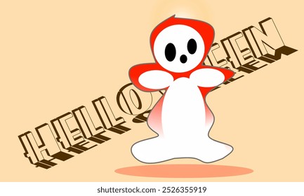 Ícone de helloween fantasma com textura de fundo.