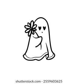 A ghost holding a flower in its hand