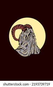 Ghost with horns vector illustration