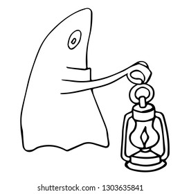 ghost horror cartoon isolated vector silhouette