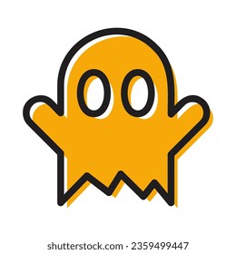 ghost horror colored outline icon
