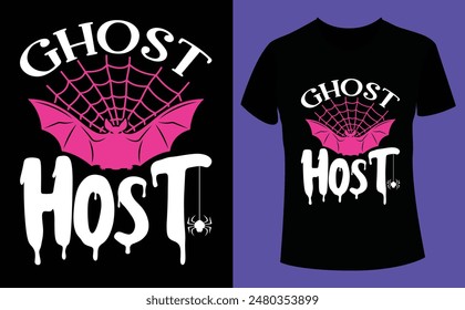 Ghost host Halloween design,  Scary Halloween t-shirt design EPS file, t-shirt design template