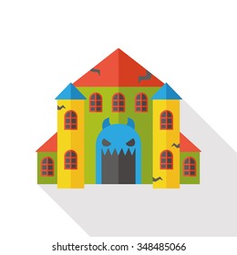 ghost house flat icon