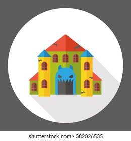 ghost house flat icon