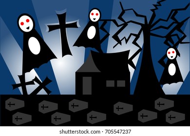 Ghost house Halloween vector