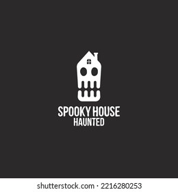 Hogar fantasma, atormentado construir ilustración plana icono vectorial objeto aislado en el fondo