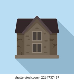 Ghost house icon flat vector. Spooky building. Scary night