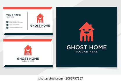 Ghost house logo suitable for company with business card template