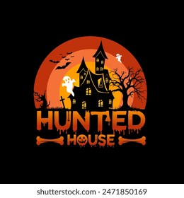 Ghost hunted House halloween t shirt design