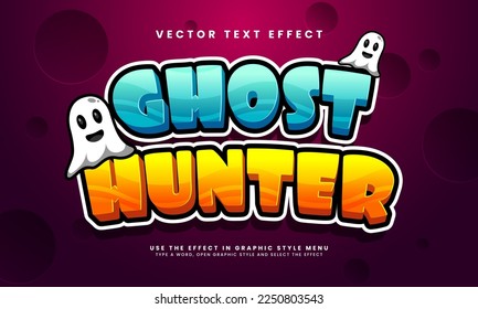 Ghost hunter editable text style effect suitable for halloween event theme