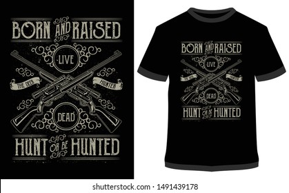 Ghost Hunting - Vector graphics typographic design for poster, label, badge, logo, icon or t-shirt