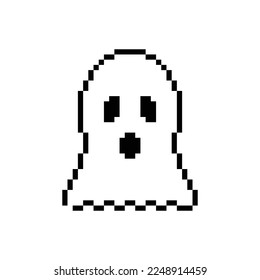  ghost  icon 8 bit, pixel art Halloween cartoon scary ghost icon for game  logo. 