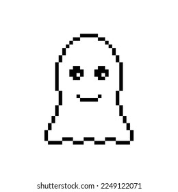  ghost  icon 8 bit, pixel art Halloween cartoon scary ghost icon for game  logo. 