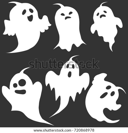 Ghost, the ghost icon, apparition, shadow, darkness, halloween. Flat design, vector illustration, vector.