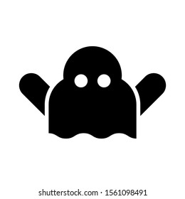 ghost icon in black flat design on White Background