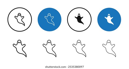 Ghost icon Black line art vector logo set