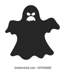 Ghost icon in black style isolated on white background. Black and white magic symbol stock vector illustration.
