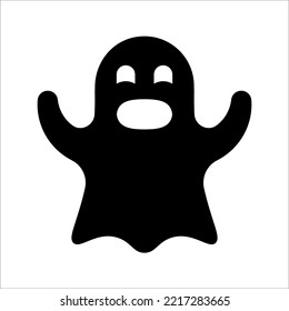 ghost icon cartoon character, cute halloween logo or symbol, vector illustration on white background. EPS 10