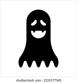 ghost icon cartoon character, cute halloween logo or symbol, vector illustration on white background. EPS 10