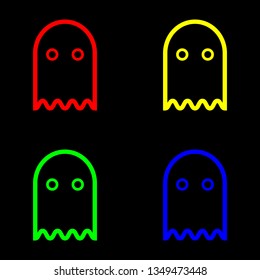 Ghost icon, color set. Black background