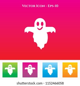 Ghost Icon in Colored Square box. eps-10